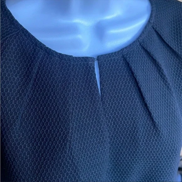 J Crew Tunic Blouse Dark Navy Honeycomb Cocoon Casual career Size 6 - Picture 5 of 10